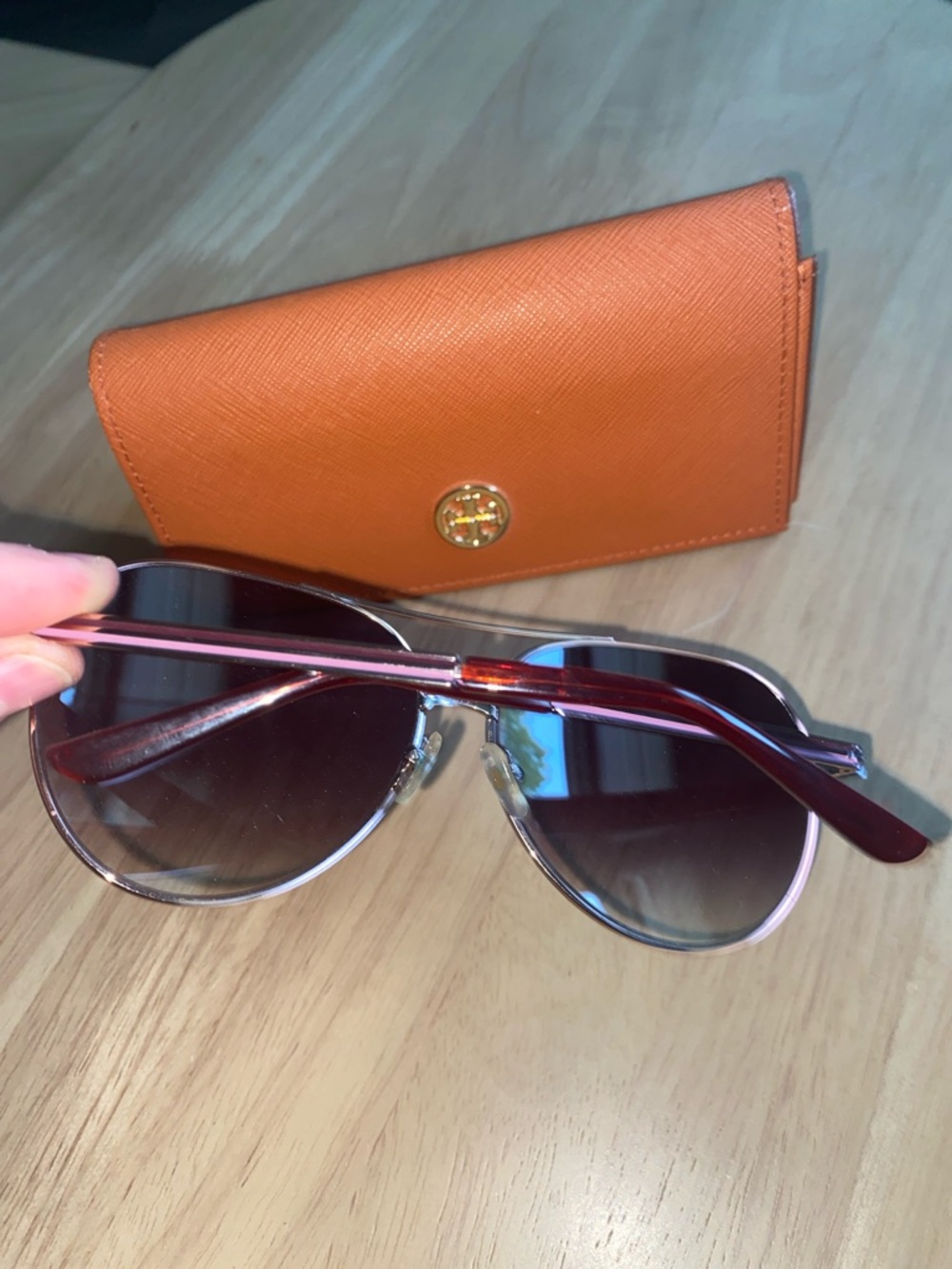 Tory Burch Rose Gold Aviator Sunglasses - Picture 3 of 6